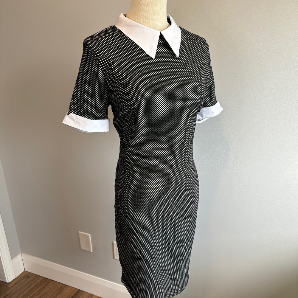Revamped Dress Collection Polka Dot, Collared Dress, Black and white, SZ XL, NWT - Picture 1 of 9